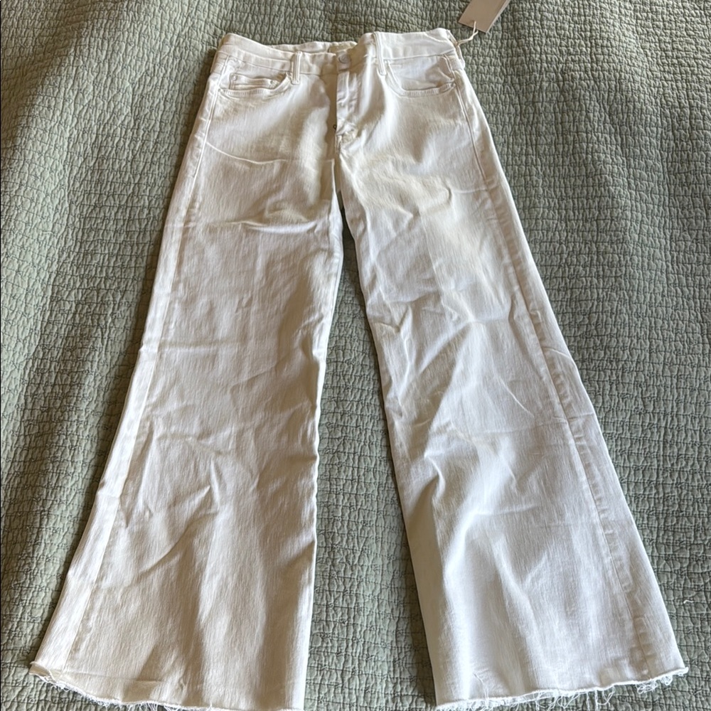 MOTHER White Flare Wide-Leg Jeans